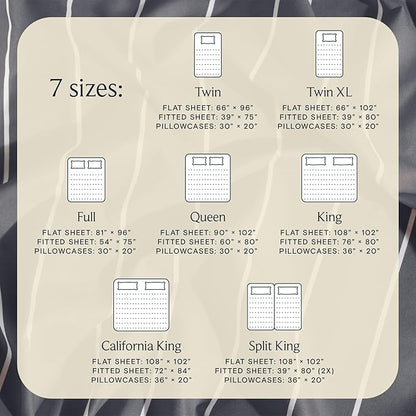 LuxClub 4 PC Full Sheet Set, Deep Pockets Wrinkle Free Cooling Bed Sheets Hotel Bedding for Women, Men, Includes 1 Fitted Sheet, 1 Flat Sheet and 2 Pillowcases-Striped - Light Grey