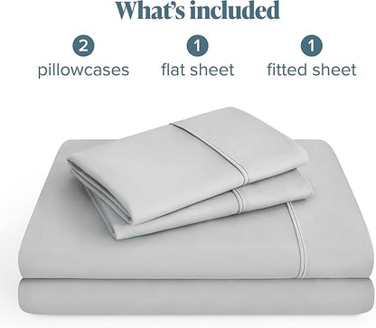 Bare Home Hotel Luxury Twin XL Sheet Set, Extra Soft - 4 Piece Set - Deep Pockets - Easy Fit - Cooling & Breathable - Wrinkle, Fade, Stain Resistant - Includes 2 Pillowcases (Twin XL, Cloud Grey)
