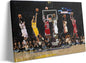 Basketball Legends Canvas Wall Art Print Poster, Iconic Sports Stars Shooting Inspirational Picture, Motivational Photography Wall Decor for Gym Dorm Home Office Living Room Bedroom, Framed 16x20inch