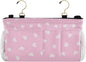 Bedside Caddy Hanging Bunk Bed Caddy Bed Organizer Hanging Pocket with 2 Hooks Bedside Storage Organizer Pocket Bag Holder Heart Pink