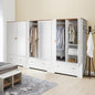 VINGLI 38" Wide Wardrobe Closet, White Armoire Wardrobe with Hanging Rod, Shelves and Drawer, Freestanding Closet Armoire Cabinet,Armoires and Wardrobes with Doors for Bedroom,Dorm,21"D x 38"W x 65"H
