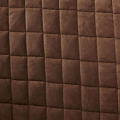 Touch of Class Camden Luxury Bedding | Neutral Chocolate Brown Color | Classic Fitted Bedspread | Faux Suede Box Quilted Design | Designed 2 Piece Set Includes Twin Bedspread and 1 Standard Sham