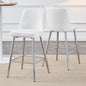 Bar Stools Set of 2, Counter Height Bar Stools with Back and Footrest,27" Barstools with Faux Leather Seat and Black Metal Legs,Counter Stools for Kitchen Island,Pub,White Barstools