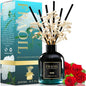 Rose Reed Diffuser, Reed Diffuser Set 6.7 fl oz (200 ml) with 6 Reed Sticks, Home Fragrance Reed Diffuser for Bathroom Shelf House Bedroom Office Decor