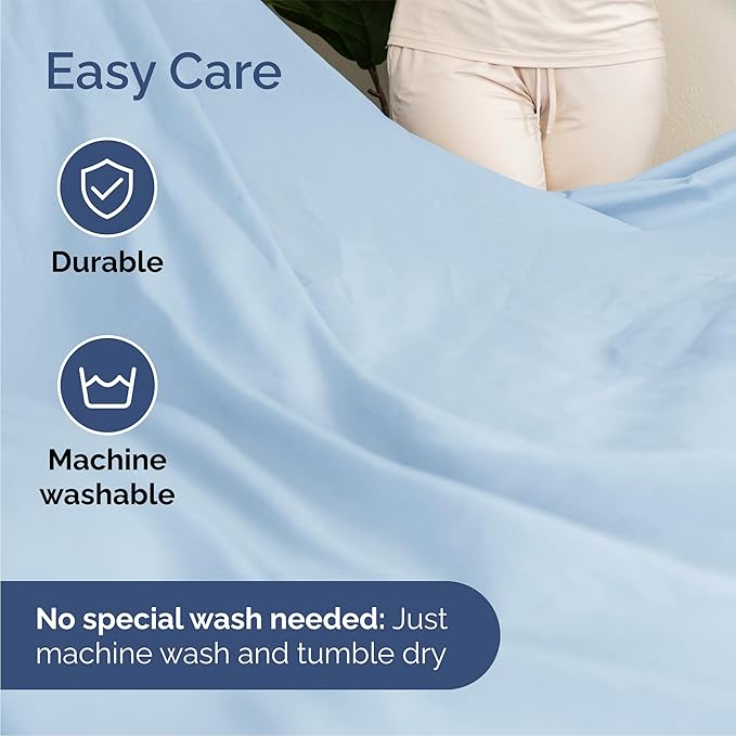 Queen 6 Piece Sheet Set - Cooling, Comfy & Breathable - Hotel Luxury Bedding, Includes Fitted Sheet for Women, Men, Kids & Teens - 1 Flat, 1 Fitted Sheet, 4 Pillowcases with Deep Pockets - Baby Blue