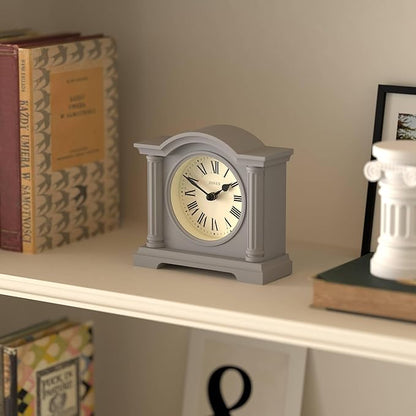 JONES CLOCKS® Kensington Mantel Clock | Classic Arch top Clock | Gray | Stylish & Contemporary | Ideal for Desk, Mantelpiece, Bookshelf or Bedside