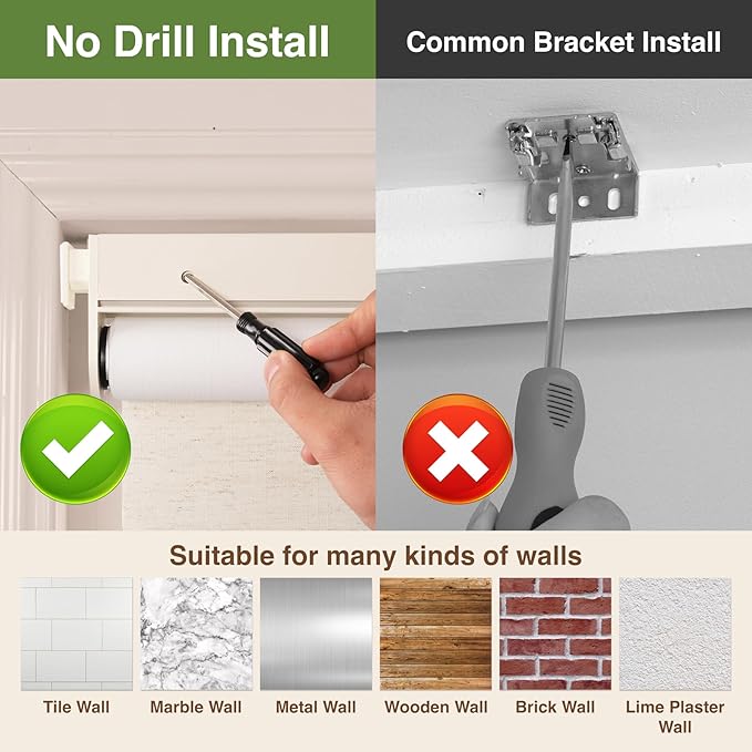 HESTIA No Drill Cordless Blackout Roller Shades Screwless Waterproof Shower Window Blinds, Auto-Retraction Easy Install Blind for Bedroom/Living Room/Kitchen, Cream Linen, 52" W x 72" H