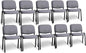 VINGLI Waiting Room Stacking Chairs, 10-Pack Fabric Church Conference Stackable Chair Set, for Office Guest & Reception Meeting Rooms, Lobby, Simple&Space-Saving, Fabric-Grey
