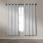 Amazon Basics Faux Linen Blackout Curtains for Bedroom and Living Room, 2-Piece Set with Grommets, 52" W x 72" L, White