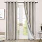 Macochico 100% Blackout Chenille Curtains for Living Room Classic Chenille Window Curtain Panels Thermal Drapes for Bedroom Hotel Grommet Curtains with Tieback Beige 84" Wx96 L 1 Panel