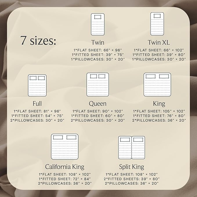 LuxClub 4 PC King Sheet Set, Deep Pockets Wrinkle Free Cooling Bed Sheets Hotel Bedding for Women, Men, Includes 1 Fitted Sheet, 1 Flat Sheet and 2 Pillowcases-Silky Soft Dark Khaki