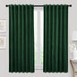 RYB HOME Hunter Green Velvet Curtains 72 inches Length - Blackout Thermal Insulated Drapes Window Treatment Luxury Solid Decor for Home Office Study Room, W52 x L72 inches, 2 Panels