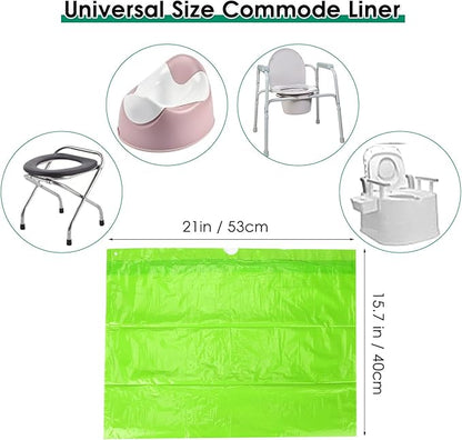 BOOWOO Bedside Commode Liners, 100 Leakproof Toilet Liners for Bedside Commode, Scented Adult Potty Chair Liners, Commode Liners for Commode Chair, Bedpan, Bucket Toilet (100 Bags Only)