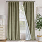 Lazzzy Velvet Green Curtains 108 Inches Long Black Out Thermal Insulated Room Darkening Curtain Drapes Luxury Back Tab Window Treatments for Bedroom Living Room 2 Panels, 52 x 108 Inch, Olive Sage