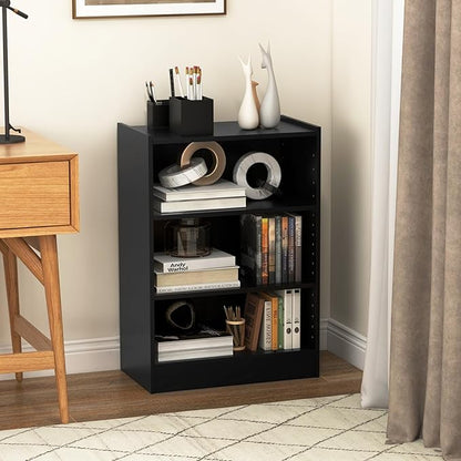 LOKO 3-Tier Open Bookcase, Freestanding Modern 3-Cube Bookshelf with 18-Position Adjustable Shelves & Anti-toppling Devices, Multipurpose Cubical Display Storage Organizer for Living Room Study