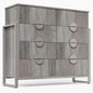 LGHM Fluted Dresser for Bedroom with 8 Drawers, Modern 8 Drawers Dressers with Semi-Cylindrical, Chest of Drawers Closet Organizers and Storage Clothes, 43" Tall Dresser with Bold Steel Frame, Gray