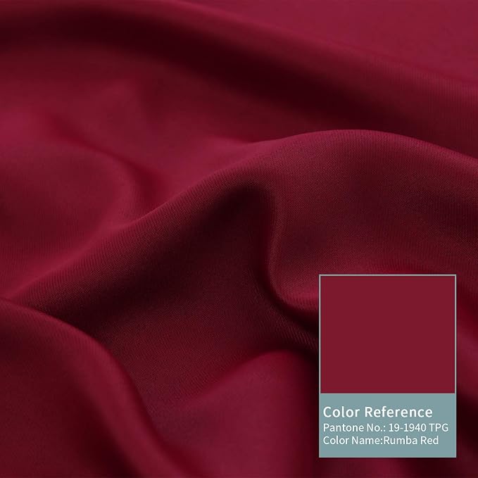 BGment Thermal Insulated 100% Blackout Curtains for Bedroom with Black Liner, Double Layer Full Room Darkening Noise Reducing Grommet Curtain (52 x 63 Inch, Burgundy Red, 2 Panels)