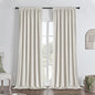Joydeco White 100% Blackout Curtains 90 Inch 2 Panels, Luxury Thermal White Velvet Curtains for Bedroom Living Room, Soundproof Blackout Window Drapes, Rod Pocket & Back Tab (52W x 90L)