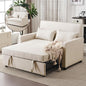 Furnimart 3-in-1 Convertible Sleeper Sofa with Pull-Out Bed, 53" Futon Couch Bed, Adjustable Backrest Loveseat for Small Spaces Beige
