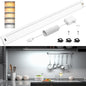 WOBANE Under Cabinet Lighting, 24 inch Plug in LED Counter Light Bar, Hand Wave Activated, Touchless Dimmable for Kitchen Cabinet, Shelf, Under Desk, Color Tunable 2700K to 6500K,White Panel,1400LM