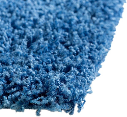 Unique Loom Solid Shag Collection Area Rug (8' x 11' Rectangle, Periwinkle Blue)
