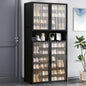 Bamboo Shoe Cabinet with Acrylic Door,11-Tier Shoe Storage Rack, 40-45 Pairs Freestanding Shoe Rack, Entrance Shoe Cabinet for Hallway Living Room