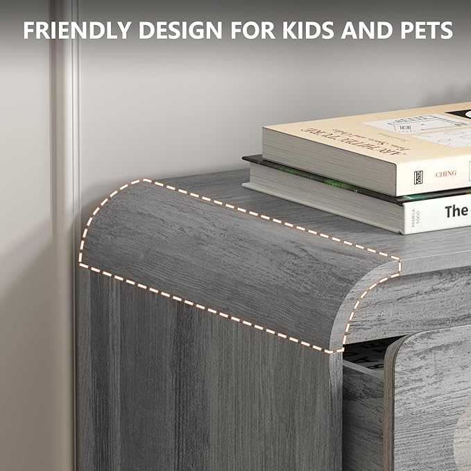 3 Piece Bedroom Set, Dresser and Nightstand Sets for Bedroom, Wood 6 Drawer Dresser & Night Stand Set of 2, Wide Chest of Drawers Modern Storage Cabinet Bedroom Furniture Set, Grey