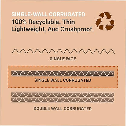 Box USA 40 Gallon 18" L x 18" W x 30" H 10-Pack Cardboard Trash Cans and Recycling Bins, Reusable or Disposable Pop Up Garbage Boxes for Parties, Outdoor Events, Heavy Duty, Waste