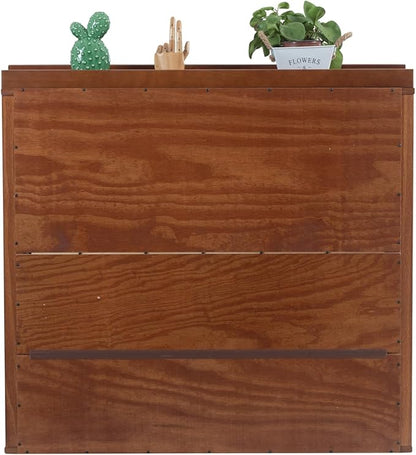 memomad Bali Set: Storage Platform Bed with Drawers + Bookcase Headboard (Twin Size, Caramel Brown Wood)