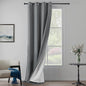 Extra Long Blackout Soundproof Curtains Thermal Insulation Drapes with 3-in-1 Layer Light Blocking Heat Insulating for Bedroom Living Room (1 Panel, Grey, 50" x 120")