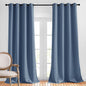 NICETOWN Stone Blue Blackout Curtains 90 inches Long, Grommet Thermal Insulated Room Darkening Window Treatments Voice Reducing for Bedroom/Patio Door, 2 Panels, W52 x L90