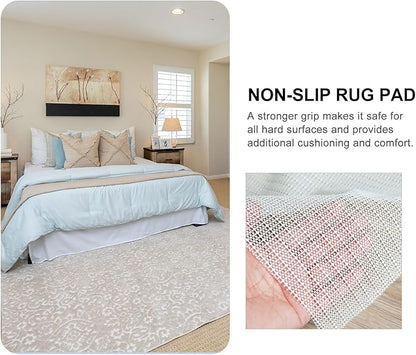 Latex Anti-Skid Rug Pads Non-Slip Multi-Function Gripper for Hardwood and Vinyl Floors Cushions Sofas Mattresses Beige Carpet Mat Pads
