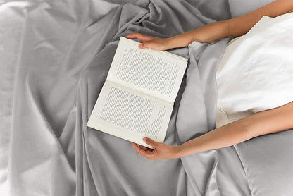 Queen 6 Piece Sheet Set - Cooling, Comfy & Breathable - Hotel Luxury Bedding, Includes Fitted Sheet for Women, Men, Kids & Teens - 1 Flat, 1 Fitted Sheet, 4 Pillowcases with Deep Pockets - Light Grey