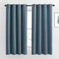 NICETOWN Smoky Blue Curtains for Girls Room - Thermal Insulated Solid Grommet Room Darkening Panels/Drapes for Boy's Bedroom (Smoky Blue, 1 Pair, 52 by 63-Inch)
