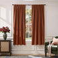 Lazzzy Velvet Blackout Curtains Thermal Insulated Room Window Drapes Super Soft Luxury Curtains for Living Room Bedroom Rod Pocket 2 Panels, Burnt Orange, 52" W x 72" L