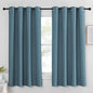 NICETOWN Blackout Curtain Panel 63 inch Long for Window - Thermal Insulated Solid Grommet Blackout Drape for Bedroom Living Room Kitchen (Single Panel, 52W x 63L, Smoky Blue)