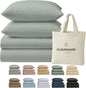 Cloud Scape Linen 100% Egyptian Cotton Sheets Full Size, 4 Pieces Luxury Bedding Set, 400 Thread Count,Hotel Quality, Silky Soft, Deep Pockets up to 17, Mineral