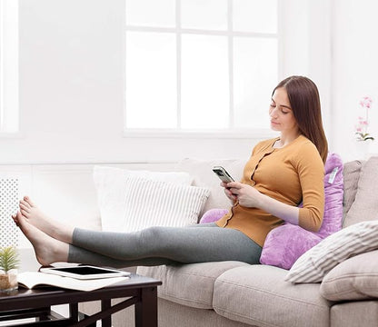 Nestl Reading Pillow with Shredded Memory Foam, Designed for Sitting Up in Bed and Couch, Back and Arms Adjustable Support for Adult & Teens Backrest Pillows for Reading, with Washable Cover Lavender