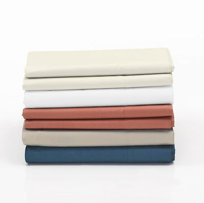 Cuddledown Dreamstead 100% Cotton Bed Sheets Set | 300 Thread Count | Luxurious Sateen Weave | Pure Combed Cotton | Soft | Wrinkle Resistant | 3 Piece Set | Stone | Twin | 39” x 75”