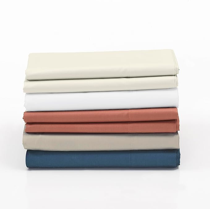 Cuddledown Dreamstead 100% Cotton Bed Sheets Set | 300 Thread Count | Luxurious Sateen Weave | Pure Combed Cotton | Soft | Wrinkle Resistant | 3 Piece Set | Birch | Twin | 39” x 75”