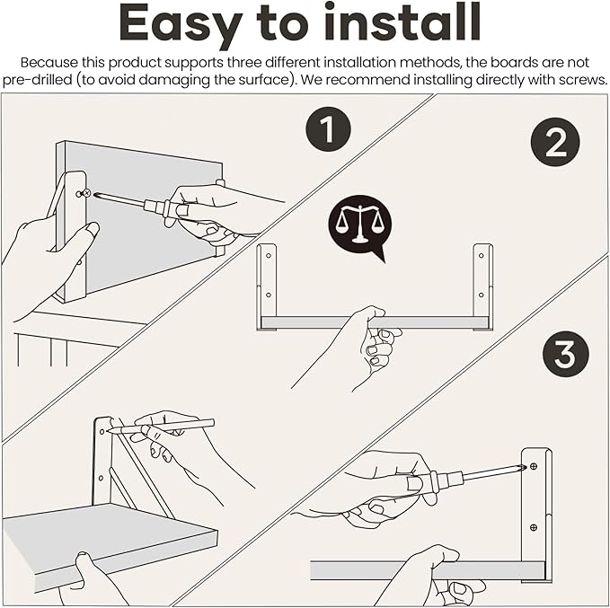 BAYKA Wall Shelves for Bedroom Decor, Floating Shelves for Wall, Display Mounted Rustic Wood Shelf for Books,Plants,Corner Shelves for Bathroom,Kitchen,Living Room(Rustic Brown,Set of 3)