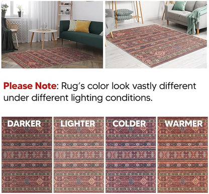 Keen Home Design 2x10 Rug - Machine Washable Runner with Non-Slip Backing, Ideal for Hallway, Entryway, Kitchen, Laundry Room - Vintage, Easy Clean, Durable, Low Pile Rug - (2'6" x 10')