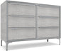 Naima Premium Fabric Dresser - Strong Metal Frame, 6 Spacious Sag-Proof Drawers with Sleek Metal Handles - Premium & Durable Storage Solution for Your Home (Silver)