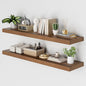 Heimlove 48W x 12D Long Floating Shelf, 12 Inch Deep Floating Shelves for Wall Set of 2, Wood Shelves for Bedroom Living Room Bathroom Kitchen Home Office, Walnut
