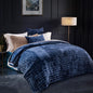 RECYCO Luxury Velvet Quilt Set Twin/Twin XL Size, Lightweight Velvet Comforter Set, Oversized Bedspread Coverlet Quilted Bedding Set, with 1 Matching Pillow Sham, for All Season, Navy Blue