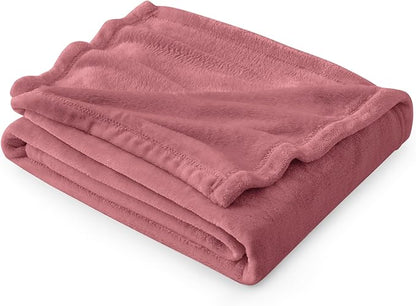Bedsure GentleSoft Fleece Throw Blanket for Couch Dusty Rose - Lightweight Plush Fuzzy Cozy Soft Blankets and Throws for Sofa, 50x70 inches