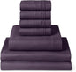 Mellanni Split King Sheet Set - 7-Piece Iconic Collection Bedding, (Including 4 Pillowcases), 16-Inch Deep Pocket, Easy Care, Extra Soft, Cooling Sheets, Brushed Microfiber - Purple