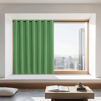 NICETOWN Blackout Curtains 72 inches Long, Grommet Privacy Window Treatment Thermal Insulated Room Darkening Sliding Glass Door Drape for Bedroom Living Room, 1 Panel, W100 x L72, Froest Green