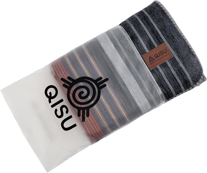 QISU Alpaca Wool Blanket Throw | Large, Beautiful, Warm, Variegated | 85 x 65 inches | Ultra-Soft, Hypoallergenic and Breathable | Non-Itchy or Scratchy Fabric (Grey Autumns)