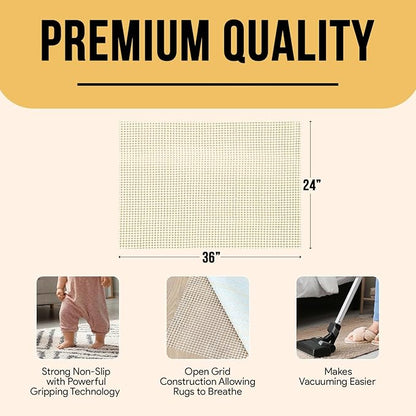 Non Slip Area Rug Gripper 2x3 Feet, Rug Gripper for Hardwood Floors, Laminate, Vinyl, Stone & Tile, Anti Slip Area Rug Pad for Under Rugs